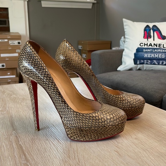 Christian Louboutin Shoes - Louboutin Bianca 140MM Natural Cobra - 40.5